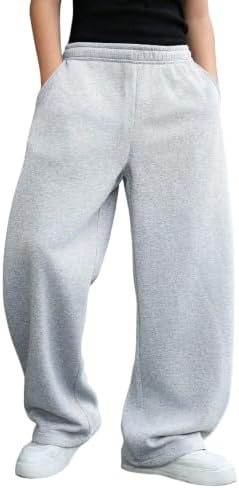 Boys Baggy Sweatpants Wide Leg Athletic Pants with Pockets