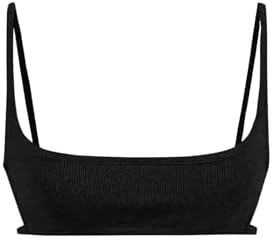Cut Out Spaghetti Strap Ribbed Micro Bralette Sports Bra