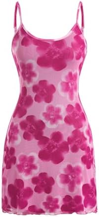 Floral Dress Sleeveless Bodycon Short Dress Vacation Outfit