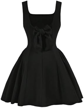 Girl's Bow Backless Cami Dress Knot A Line Birthday Dress Ruffle Tank Dresses