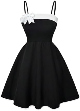 Girl's Bow Cami Dresses A Line Flowy Short Dress Cute Girls Clothes