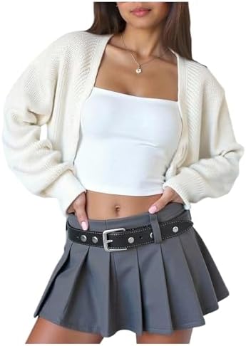 Girls Cardigan Cropped Long Sleeeve Lightweight Bolero, White