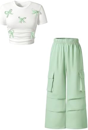 Girls Clothes 2 Piece Matching Set Cute Spring Outfits 2026, Mint Green