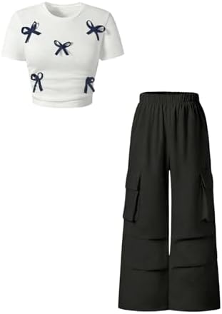 Girls Clothes 2 Piece Matching Set Cute Spring Outfits 2026, Black