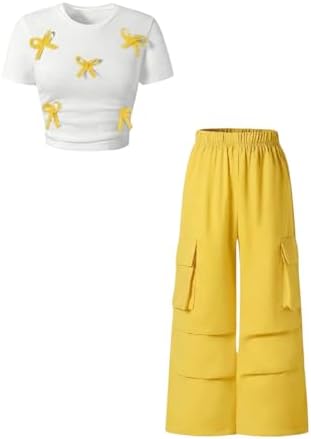 Girls Clothes 2 Piece Matching Set Cute Spring Outfits 2026, Yellow