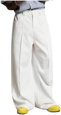 Men's Baggy Dress Pants with Pockets Old Money Wide Leg Business Trousers