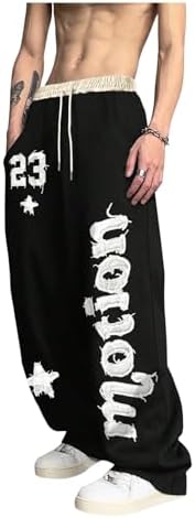 Men's Graphic Street Wear Sweatpants Hip Hop Drawstring Waist Baggy Casual