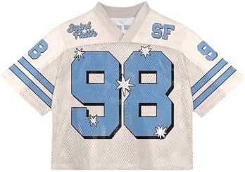 Men's Summer Jersey Shirts Number Graphic Tees Half Sleeve, Blue