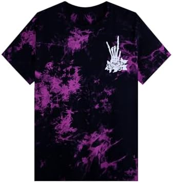 Men's Tie Dye Short Sleeve Round Neck Tee Top Purple Multi, Purple Multi