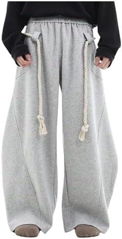 Men's Wide Leg Baggy Sweatpants Athletic Barrel Pants with Pockets |
