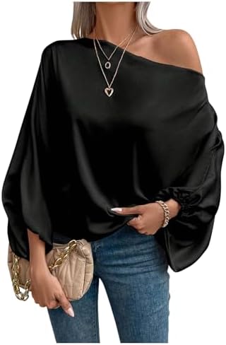 Off The Shoulder Blouses Dressy Bell Sleeve Flowy Tops