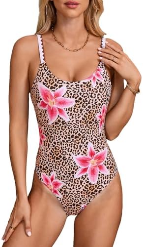 One Piece Swimsuit Cut Out Open Back Spaghetti Strap Swimwear Multicolor