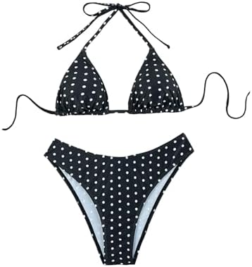 Polka Dots Bikini Set 2 Piece Halter Triangle Swimsuit