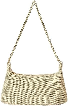 Straw Woven Shoulder Bag Summer Beach Purse Vacation Bags