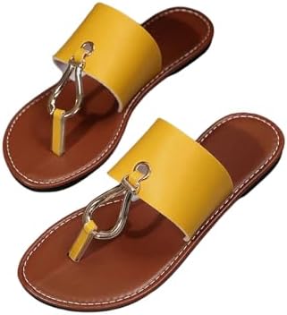 Summer Colorblock Thong Sandals Open Toe Slip on Slippers