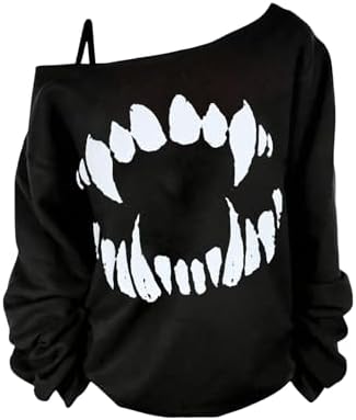 Women Plus Size Off The Shoulder Long Sleeve Top Y2K Gothic Clothes