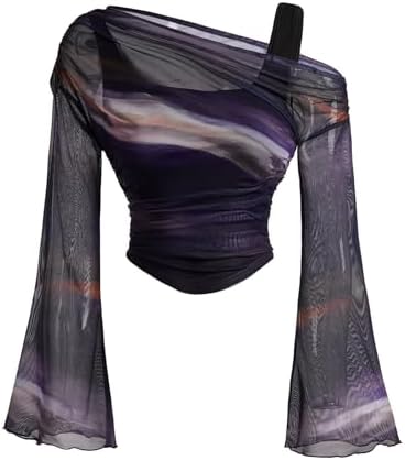 Y2k Off The Shoulder Tops Bell Sleeve Tops 2000s Clothing