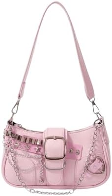 Y2k Purse Star Embroidery Shoulder Bag Cute Purses Mini Chain Hobo Handbag
